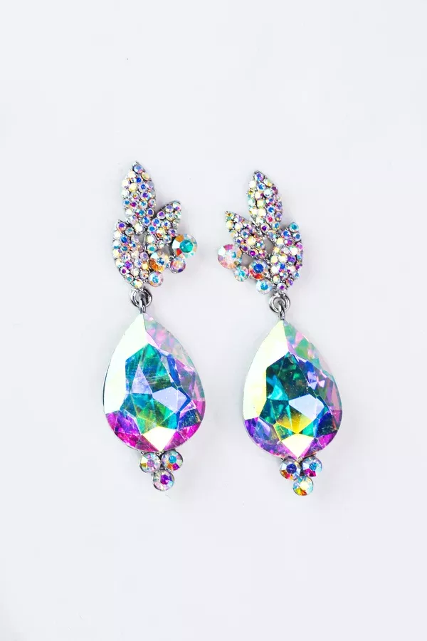 Rhinestone Almond W/ Teardrop Earrings