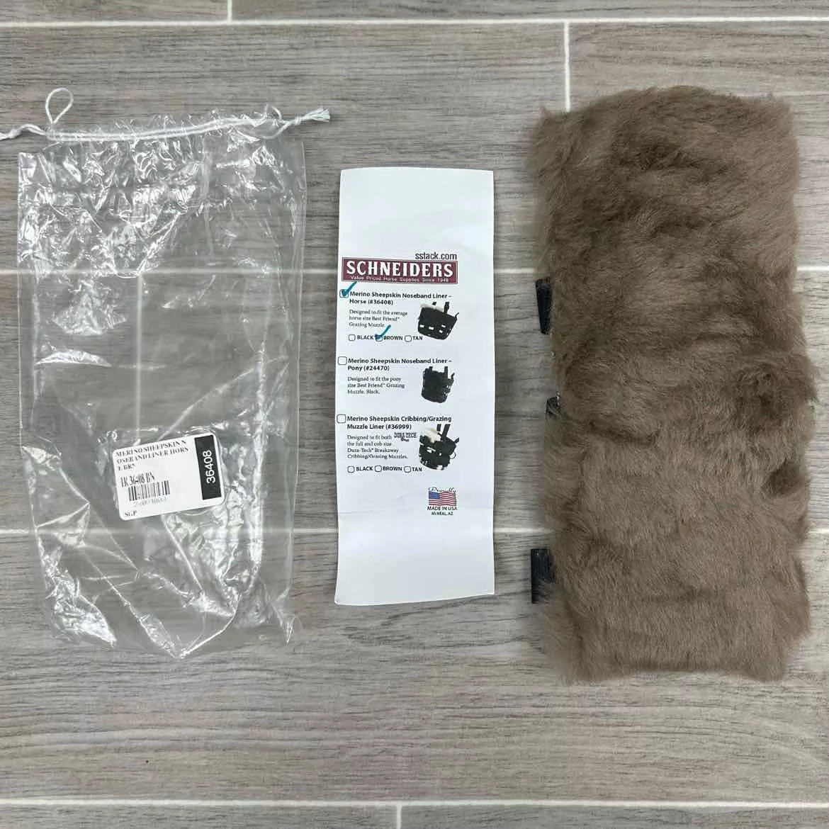 Schneiders Merino Sheepskin Noseband Liner for Grazing Muzzle, Size Full
