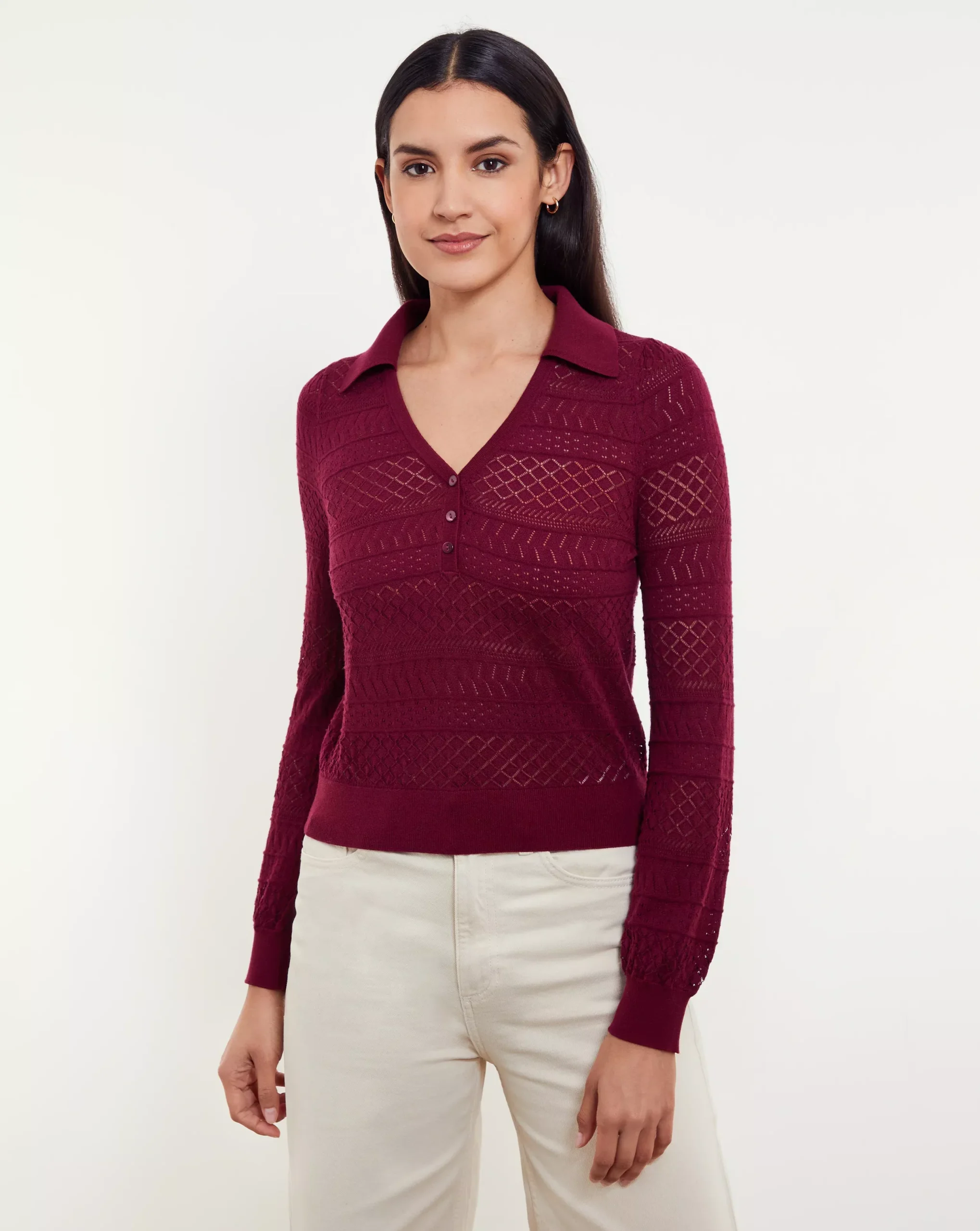 Serena Stitch Polo Neck by &Isla