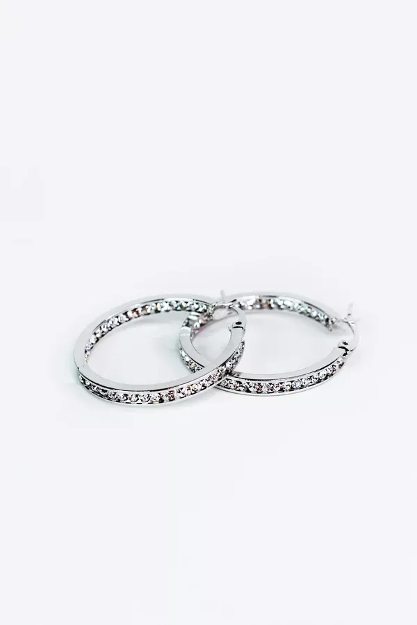 Sm. Rhinestone In & Out Hoop