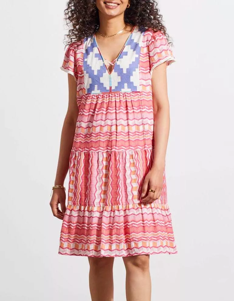 SS Embroidered Dress [Raspberry-1786O]