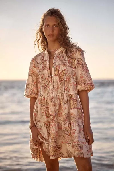 Summer Loving Linen Tiered Mini Dress
