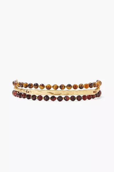 Tigers Eye Mix Sterling Silver Bracelet