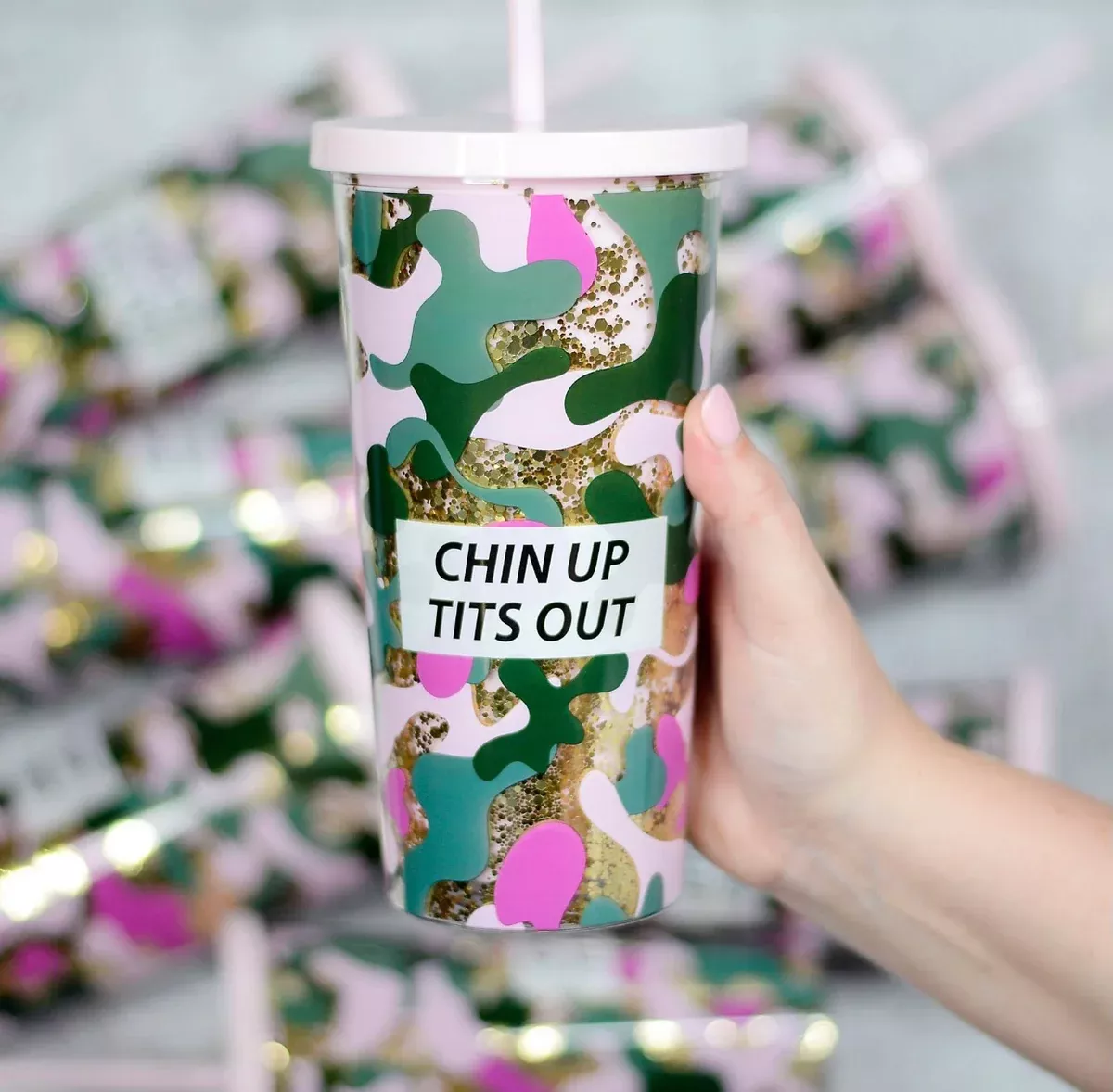 Tits Out tumbler with Straw