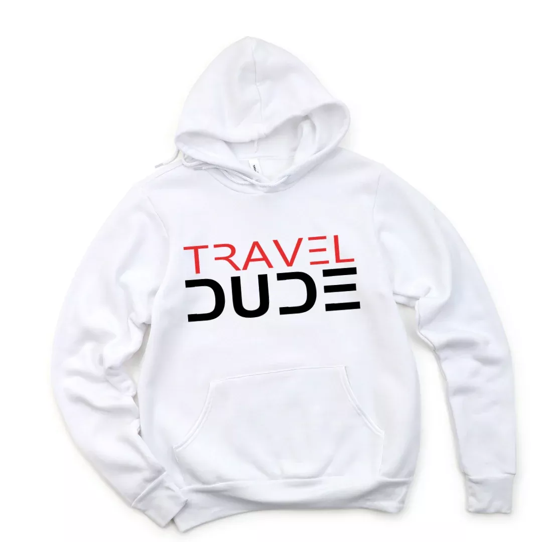 Travel Dude Men's Hoodie - WHITE