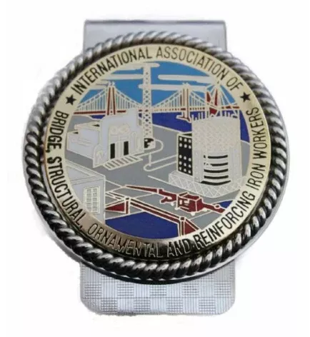 Union Ironworkers Int Logo in Color Money Clip #BW-MC-IWC