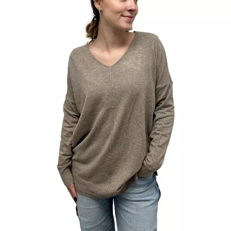 V-neck Sweater Mocha