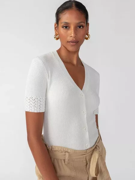 Walk In The Park Cardi ~ White
