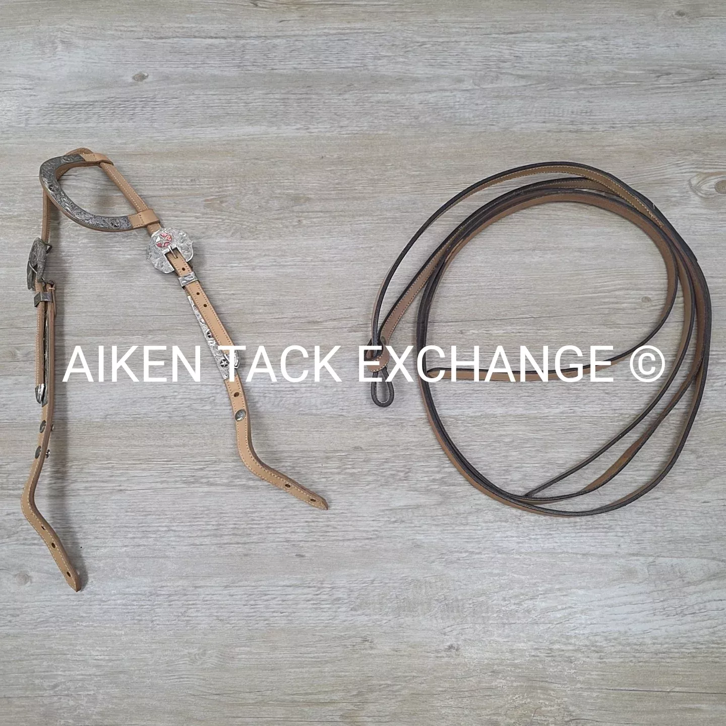 Western One Ear Head Stall with Matching Split Reins