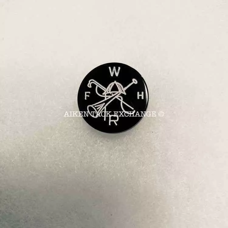 Whiskey Road Fox Hounds "WRFH" Button, Black, Large