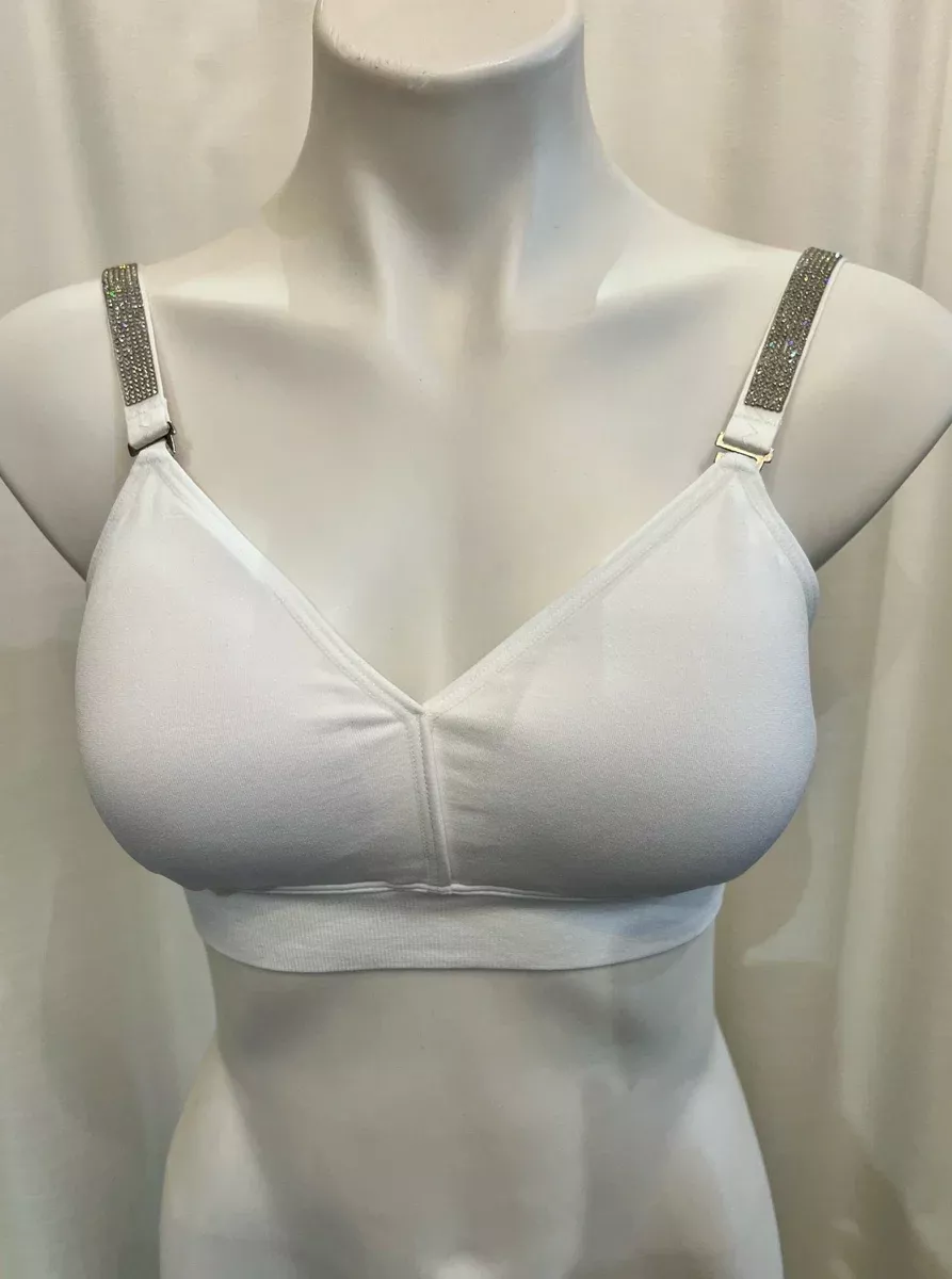 White Bra /Crystals on White