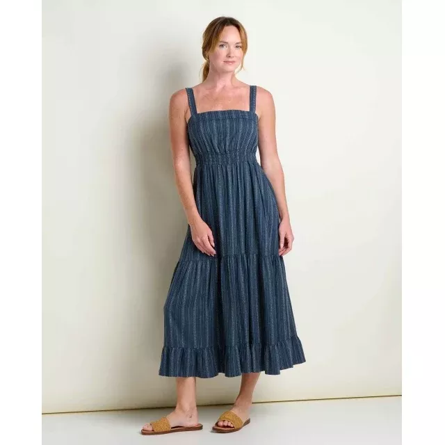 Womens Taj Hemp Tiered Midi Sl Dress