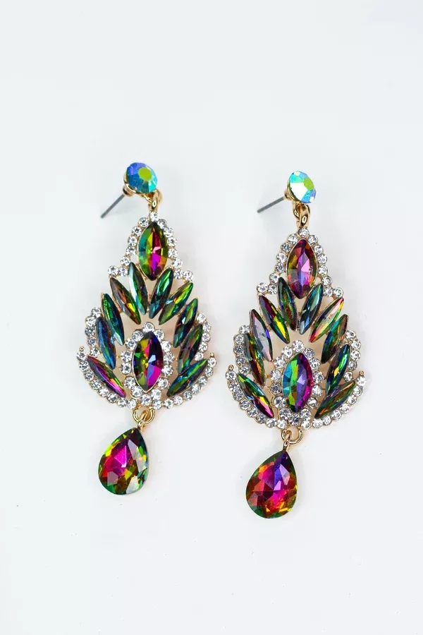 XL 2 Tear Shape Bottom 7 Rounds Earrings