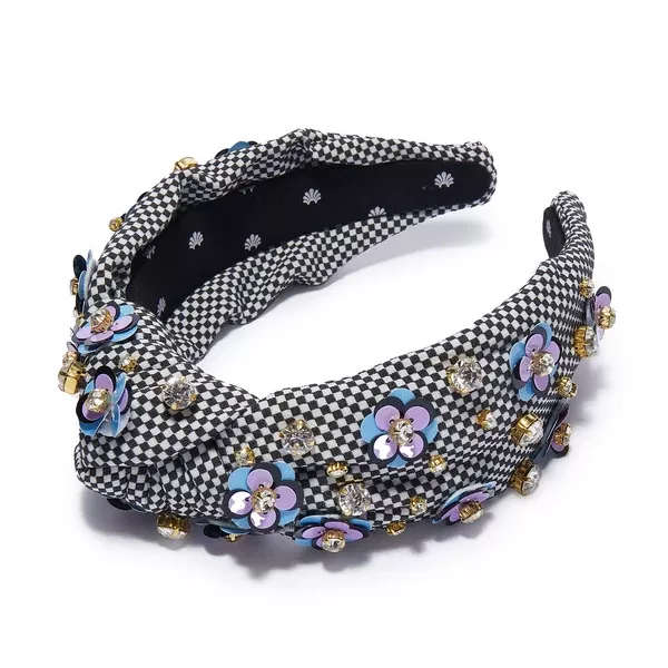 Zinnia Crystal Paillette Knotted Headband ~ Lavender Fusion