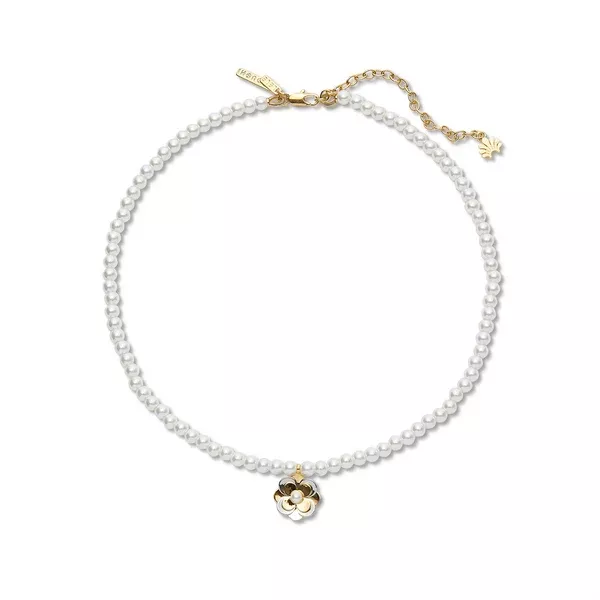 Zinnia Pearl Necklace ~ Gold Silver