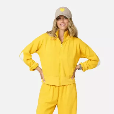 ZIP UP MOCK NECK SWEATSHIRT