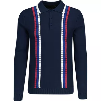 Zodiac MADCAP ENGLAND Raised Stripe Knit Polo NAVY